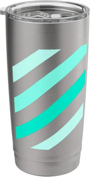 Teal Aqua Stripe Shades Teal Aqua Graphic Stainless Steel Insulated Tumbler