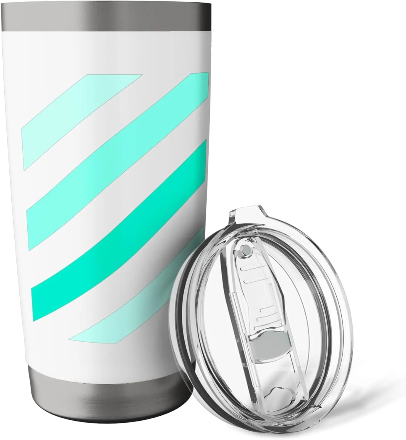 Teal Aqua Stripe Shades Teal Aqua Graphic Stainless Steel Insulated Tumbler