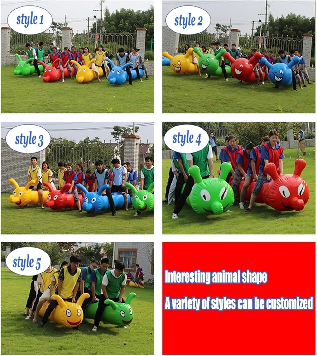 Team Building Games 2PCS Outdoor Carnival Inflatable Toys, Adult Team Building Large-Scale Gaming Equipment, with Inflation Pump(9 Seats/L-5.5M)