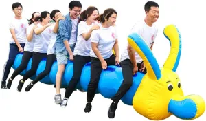 Team Building Games 2PCS Outdoor Carnival Inflatable Toys, Adult Team Building Large-Scale Gaming Equipment, with Inflation Pump(9 Seats/L-5.5M)