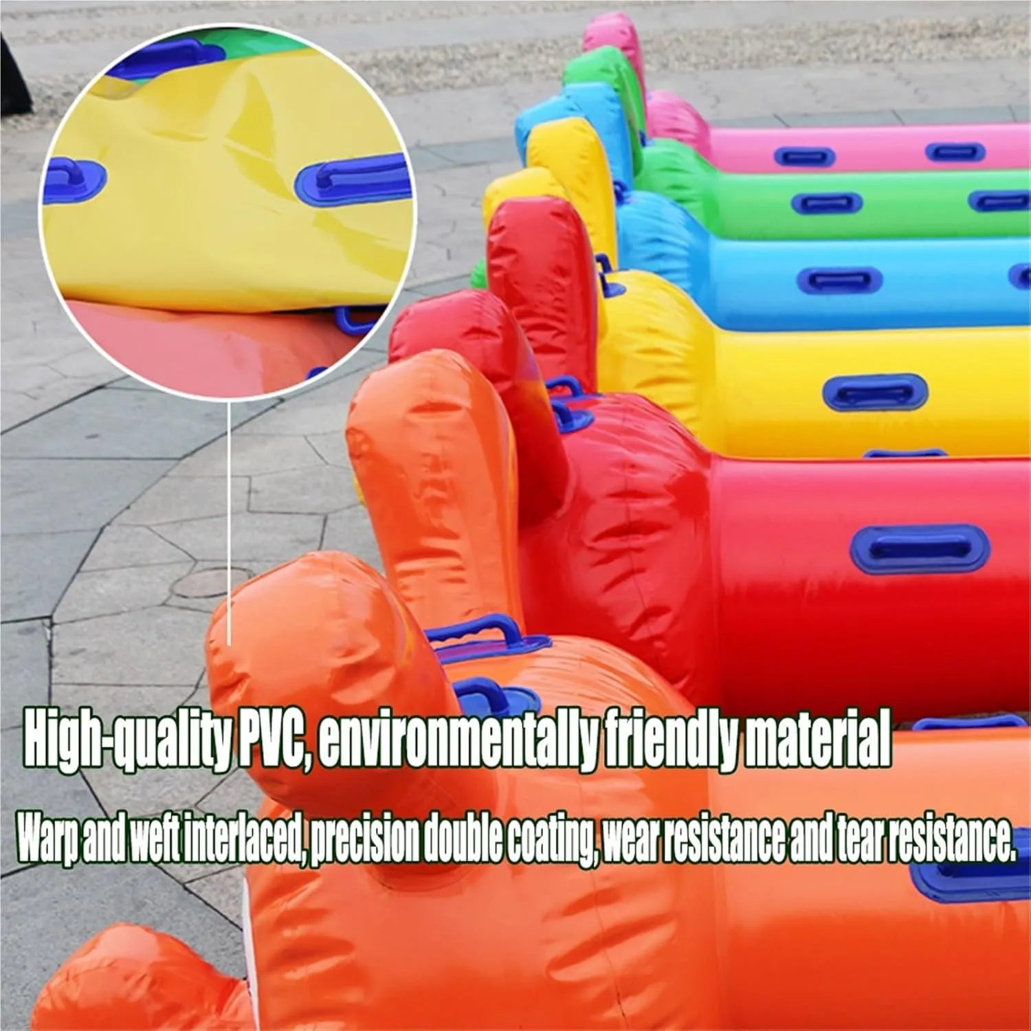 Team Building Games 2PCS Outdoor Carnival Inflatable Toys, Adult Team Building Large-Scale Gaming Equipment, with Inflation Pump(9 Seats/L-5.5M)