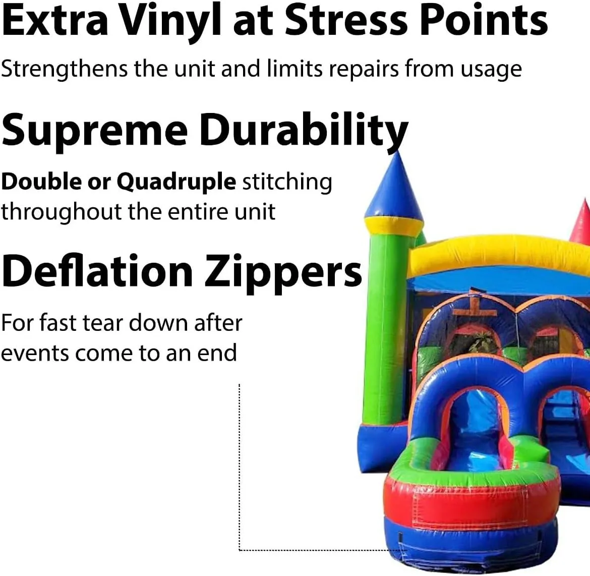TentandTable Inflatable Bounce House Water Slide for Toddlers and Kids - Commercial Grade Bouncy Castle for Adults - Jump House, Includes Electric Air Blower - 26' L x 13' W x 14' H - Rainbow