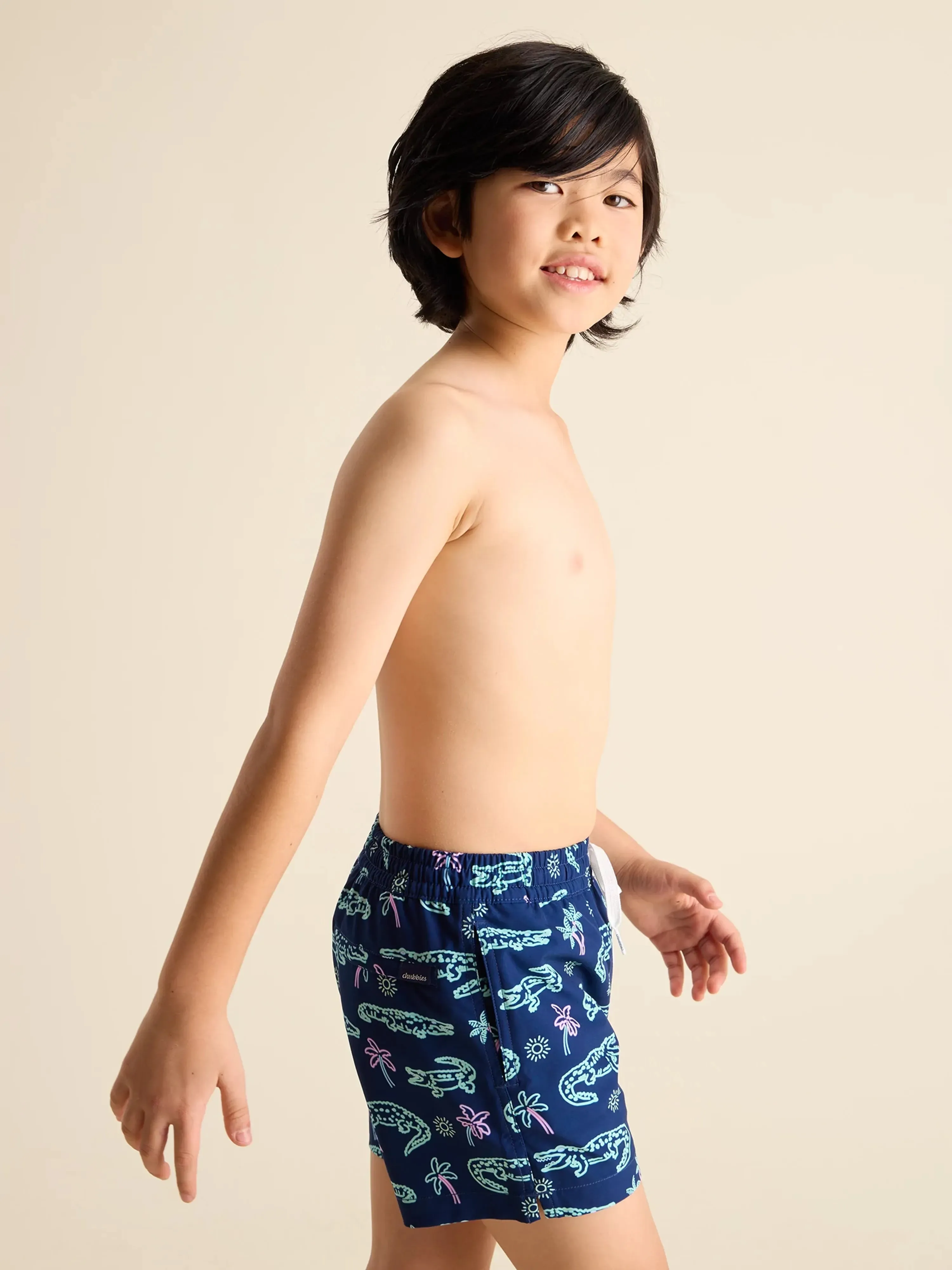 The Neon Glades (Boys Lined Classic Swim Trunk- Shorter)