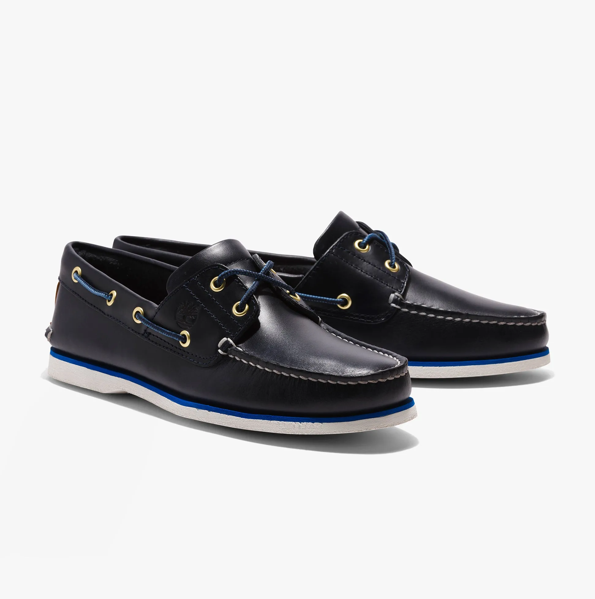 Timberland Classic Boat 2-Eye Mens Wide Full Grain Boat Shoes Navy