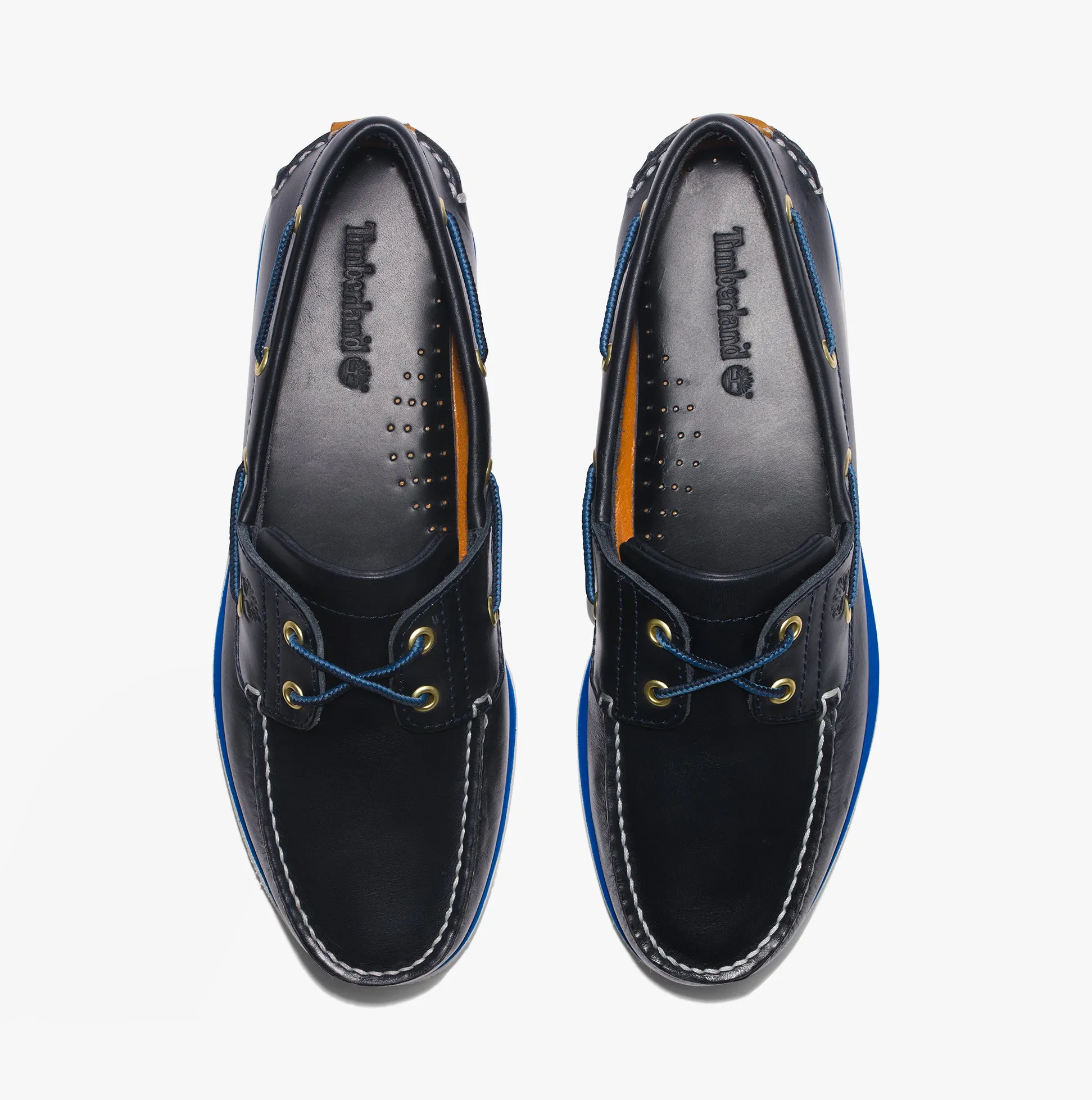 Timberland Classic Boat 2-Eye Mens Wide Full Grain Boat Shoes Navy