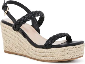 Trish Lucia Womens Espadrille Wedge Sandals Platform Braided Open Toe High Heel Ankle Strap Buckle Summer Causal Dress Shoes