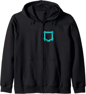 Turquoise Absolutely No Pocket Watching! Turquoise Graphic Zip Hoodie