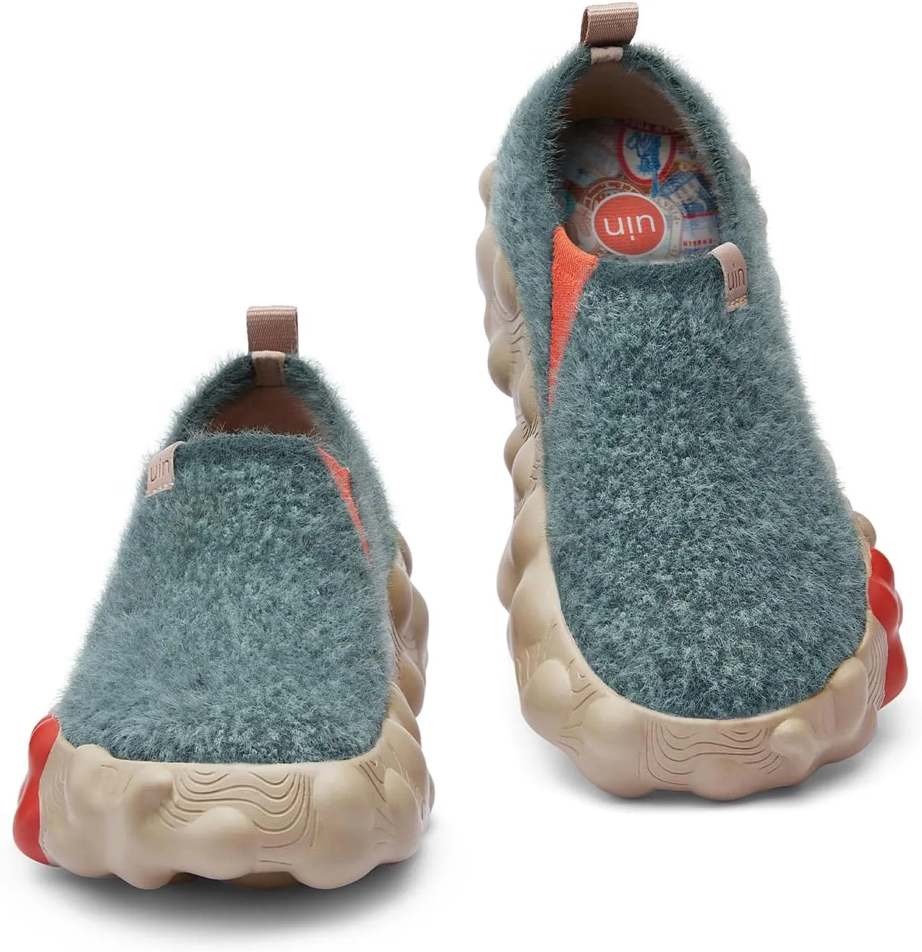 UIN Women's Plush Walking Shoes Chunky Slip On Lightweight Art Travel Fashion Sneaker Toledo Series