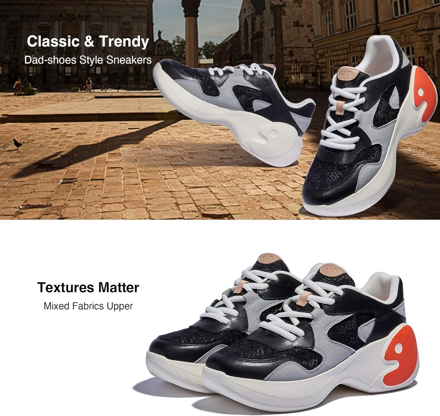 UIN Women's Travel Walking Shoes Art Painted Slip Ons Casual Lightweight Comfortable Chunky Fashion Sneaker Zaragoza Series