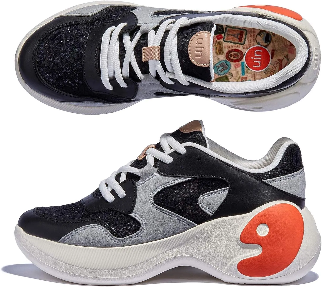 UIN Women's Travel Walking Shoes Art Painted Slip Ons Casual Lightweight Comfortable Chunky Fashion Sneaker Zaragoza Series