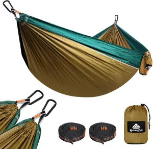 Ultra-Light Travel Camping Hammock | 300kg Load Capacity,(275 x 140 cm) Breathable,Quick-Drying Parachute Nylon | 2 x Premium Carabiners,2 x Nylon Slings Included | Outdoor Indoor Garden