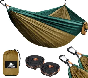 Ultra-Light Travel Camping Hammock | 300kg Load Capacity,(300x200cm) Breathable,Quick-Drying Parachute Nylon | 2 x Premium Carabiners,2 x Nylon Slings Included | for Outdoor Indoor Garden
