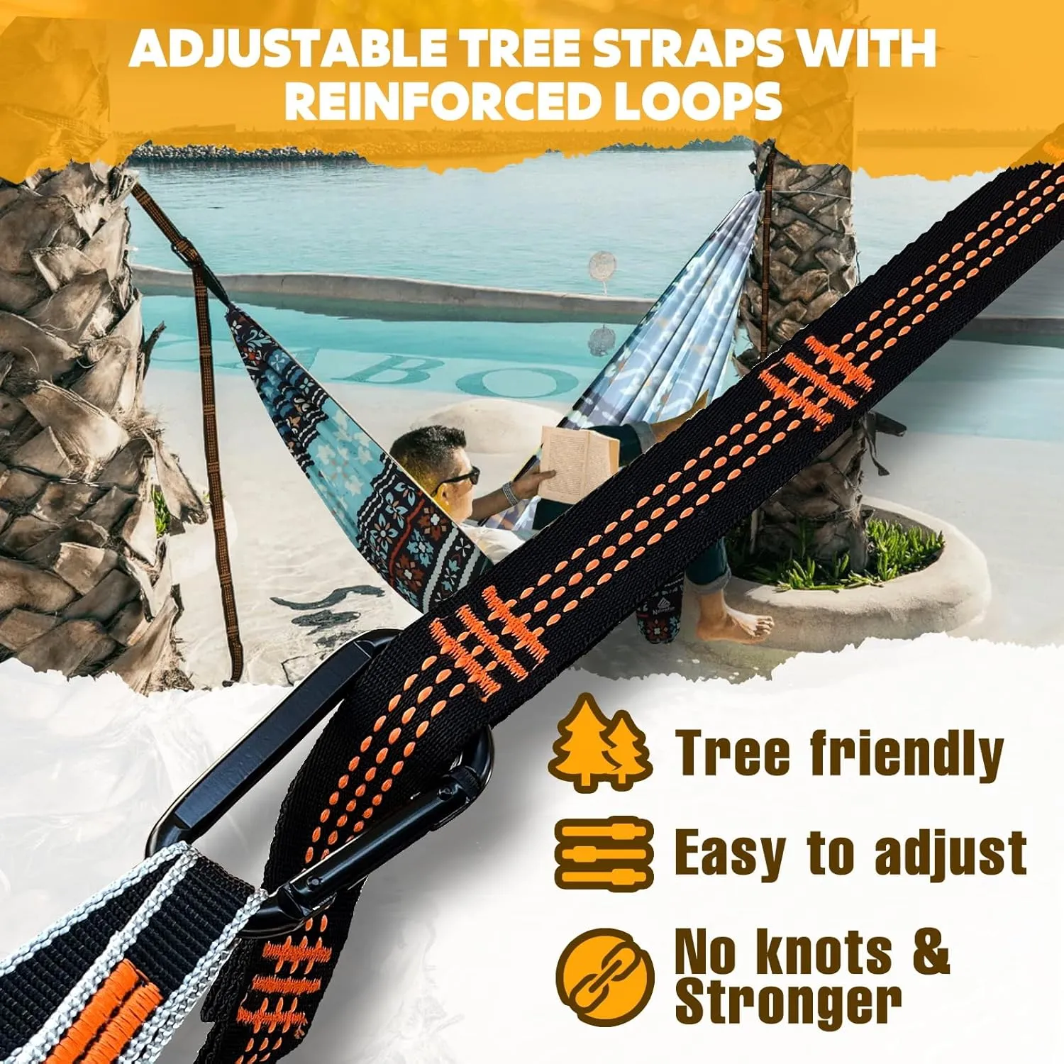 Ultra-Light Travel Camping Hammock | 300kg Load Capacity,Breathable,Quick-Drying Portable Hammock(275 x140cm) | 2 x Premium Carabiners,2 x Nylon Slings Included | Outdoor Indoor Garden