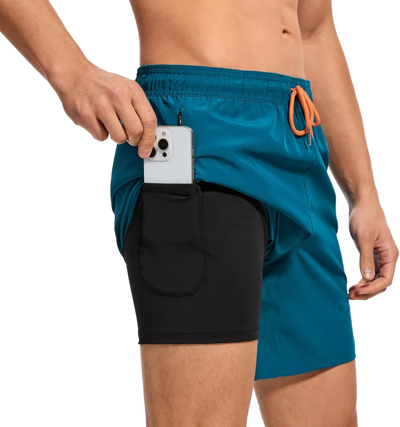 Ultrafun Mens Swim Trunks with Compression Liner 7 Inch Inseam Quick Dry 2 in 1 Swimming Board Shorts Swimsuit for Men