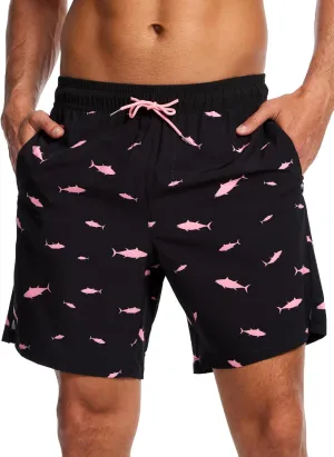 Ultrafun Mens Swim Trunks with Compression Liner 7 Inch Inseam Quick Dry 2 in 1 Swimming Board Shorts Swimsuit for Men