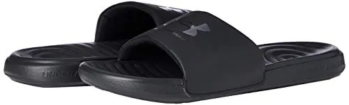 Under Armour Men's Ansa Fixed Strap Slide Sandal, Black (003)/Black, 10