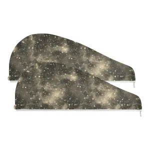 Universe, Nebula Night Starry Sky Rainbow Glittering Galaxy 2 Packs Hair Towel Wrap, Absorbent Turban Bath Hair Towel Hat, Quick Drying Hair Towel with Button for Curly, Long, Thick Hair