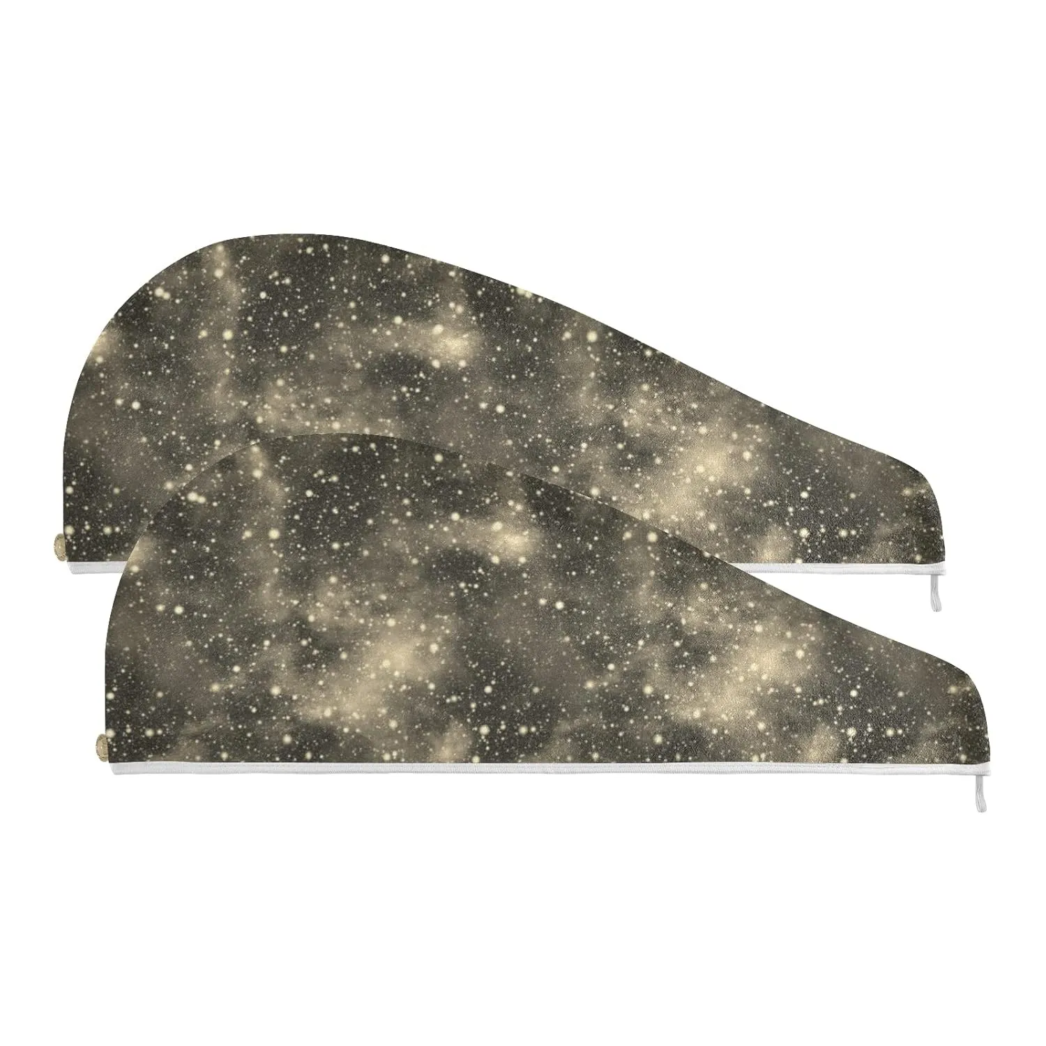 Universe, Nebula Night Starry Sky Rainbow Glittering Galaxy 2 Packs Hair Towel Wrap, Absorbent Turban Bath Hair Towel Hat, Quick Drying Hair Towel with Button for Curly, Long, Thick Hair