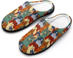 Vintage Halloween Pumpkin House Clog Slippers For Men Womens Memory Foam Slippers Bedroom Slip-On Shoes Indoor Outdoor