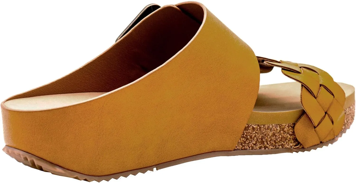 VOLATILE Womens Morel Slide Casual Sandals Casual Low Heel 1-2" - Brown