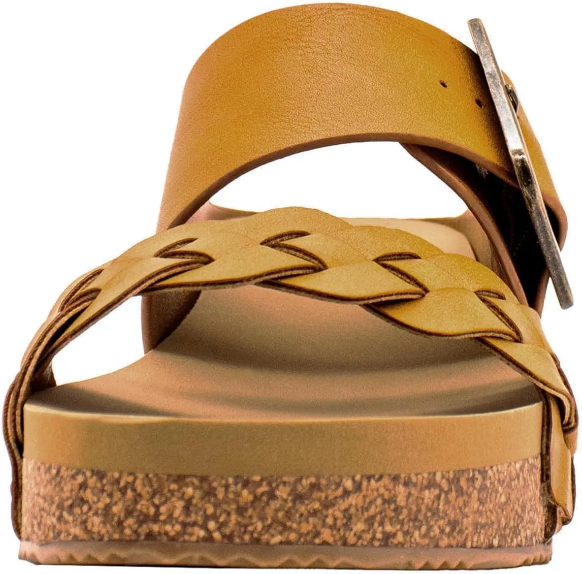 VOLATILE Womens Morel Slide Casual Sandals Casual Low Heel 1-2" - Brown