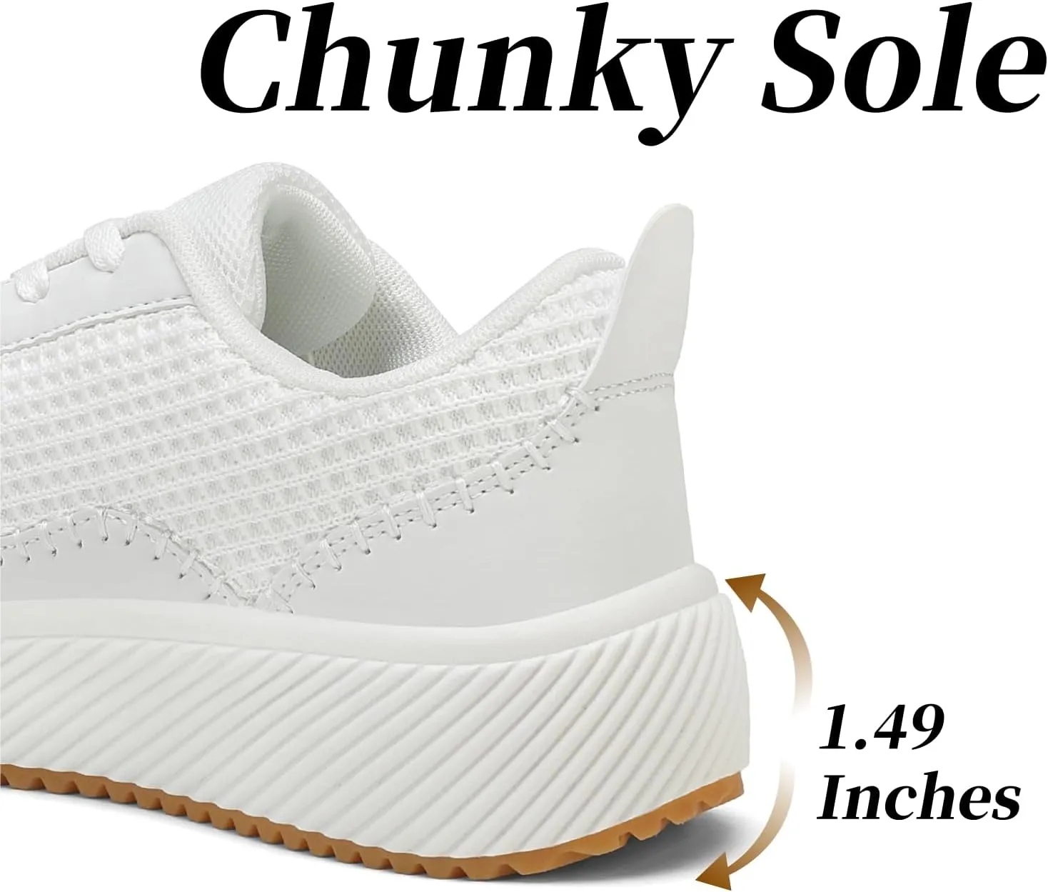 VZQ Platform Sneakers for Women,Comfortable Low Top Braided Womens Chunky Sneakers Casual Classic Tennis Shoes for Walking
