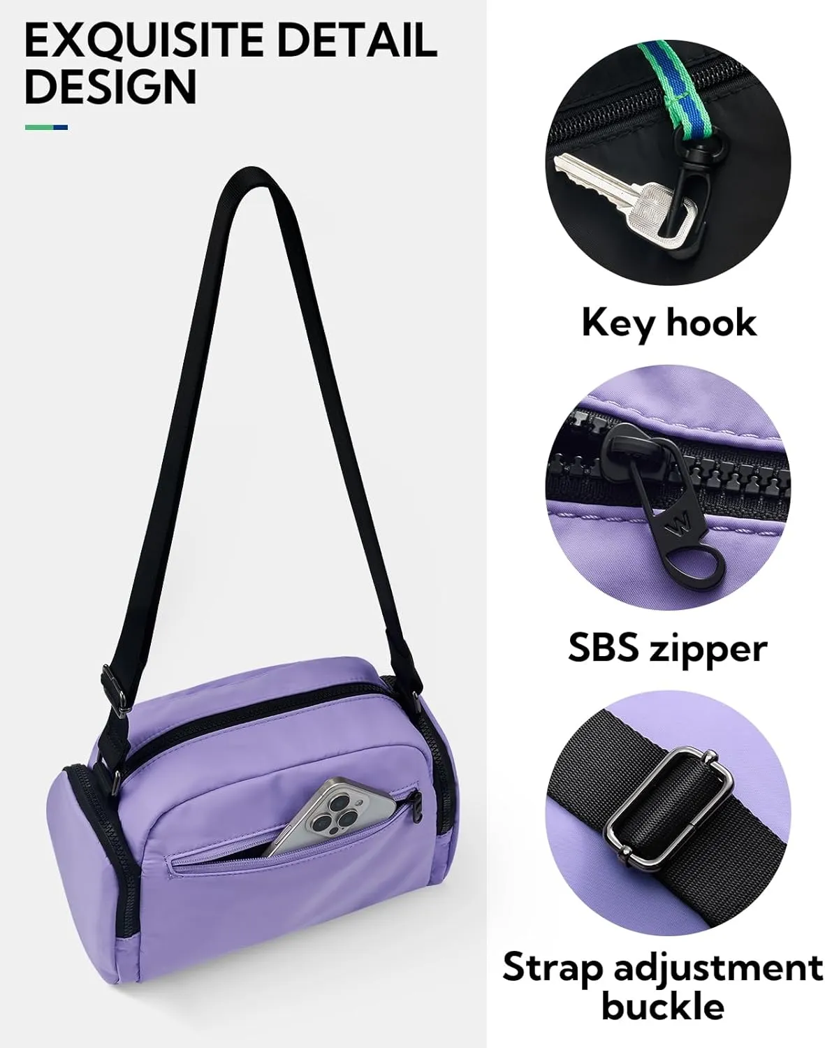 WATERFLY Multiple Pockets Crossbody Bags: 6L Large Nylon Purses 2025 - Travel Shoulder Cross Body Purse for Women Men