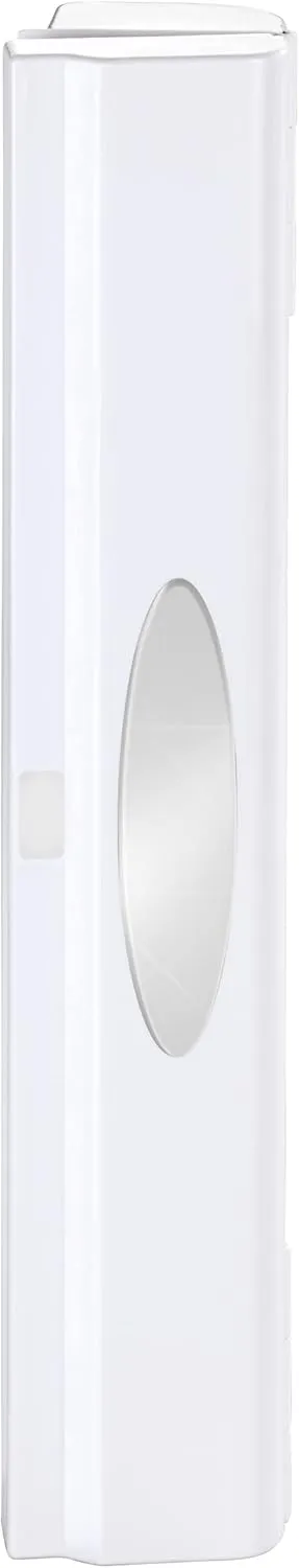 WENKO Plastic Wrap Dispenser with Cutter, Saran Film Holder, Refillable Aluminum Foil Wrap Dispenser with Slide Cutter for Kitchen Organization, 14.96 x 2.05 x 2.64 in, White