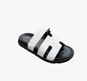 White Slide Sandals