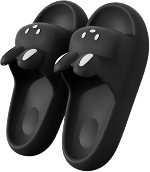 Women Men Summer Open Toe Bunny Cute Cartoon Animal Slippers Shower Pool Beach Sandal Bathroom Comfy House Slide Anti-Slip Rabbit Shoes for Indoor & Outdoor
