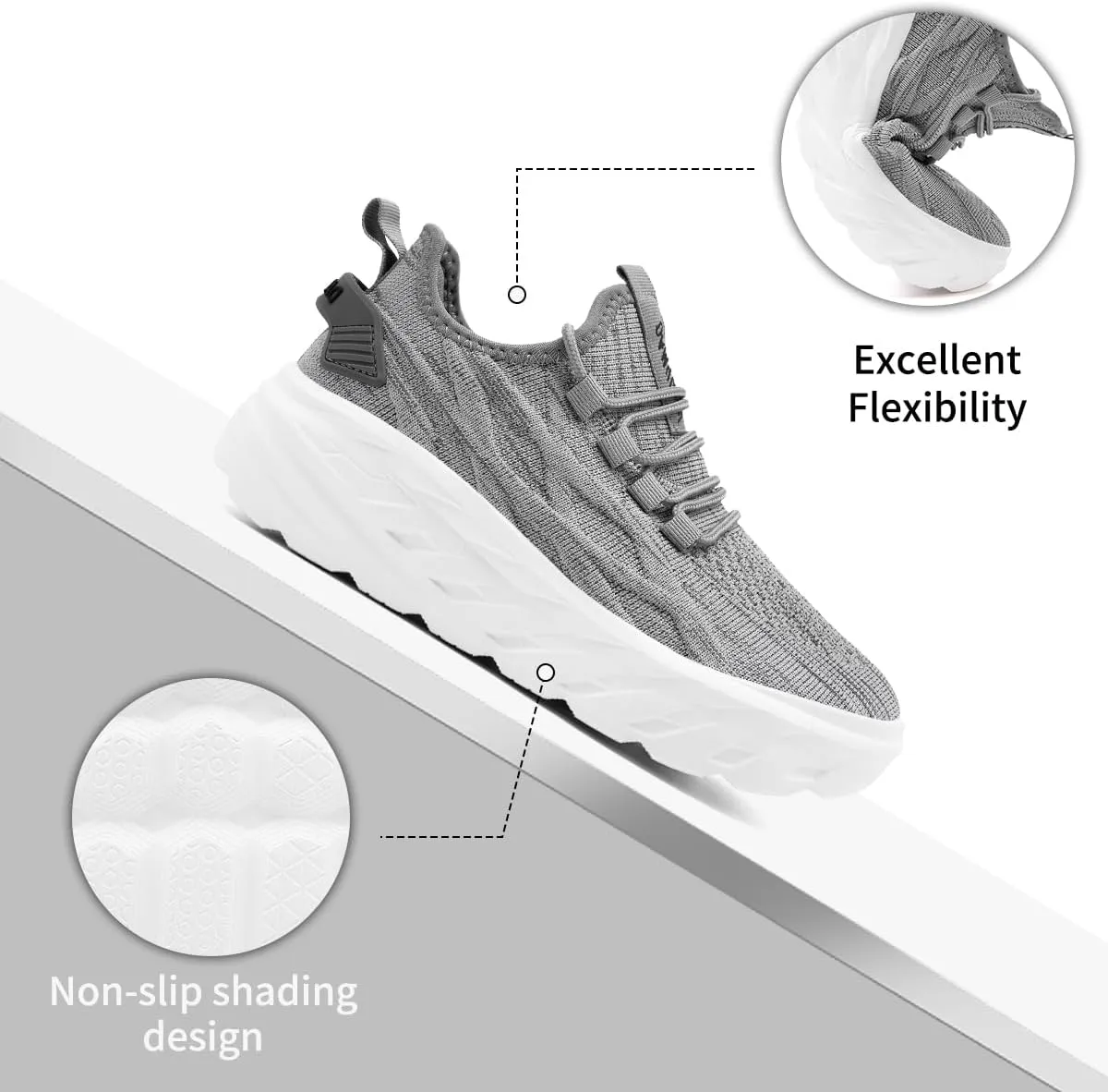 Womens Casual Walking Thick Sole Slip On Shoes Elevator Height Increase Sneaker for Women Comfort Breathable Fashion