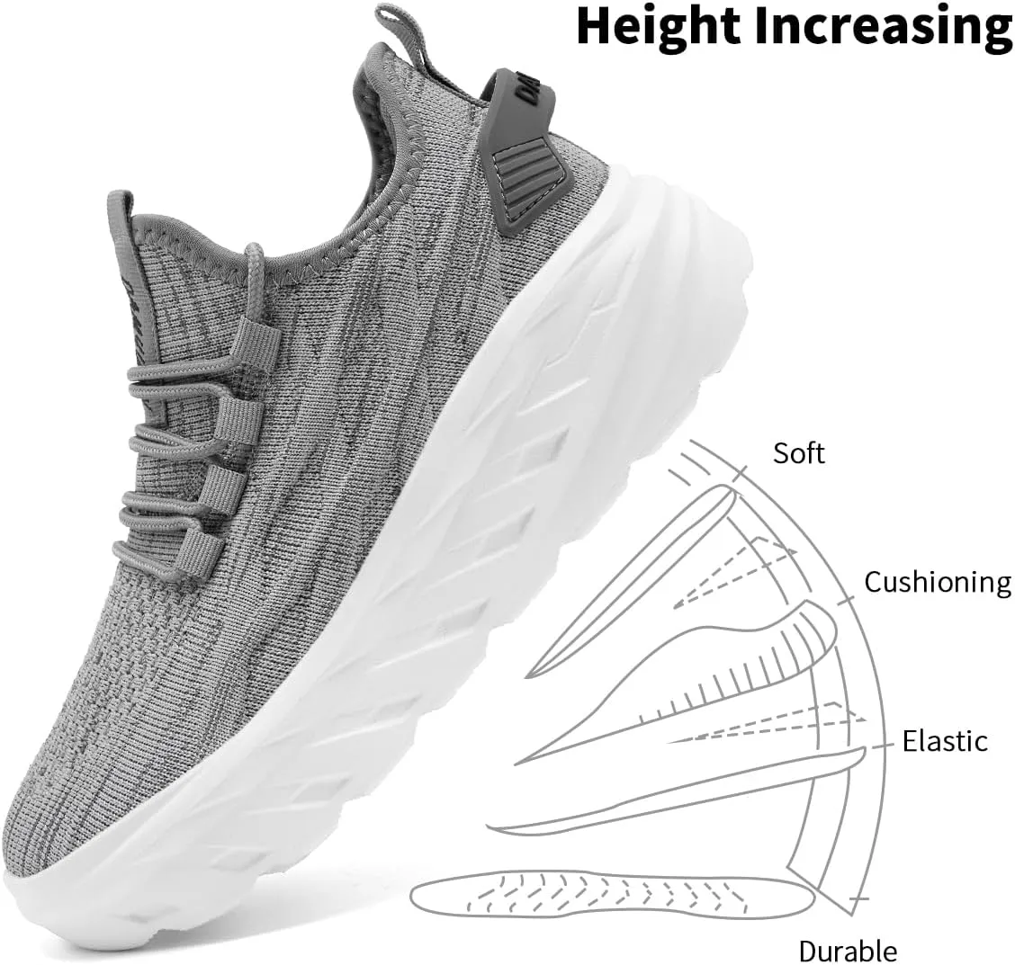 Womens Casual Walking Thick Sole Slip On Shoes Elevator Height Increase Sneaker for Women Comfort Breathable Fashion
