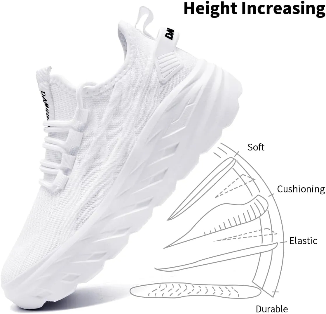 Womens Casual Walking Thick Sole Slip On Shoes Elevator Height Increase Sneaker for Women Comfort Breathable Fashion