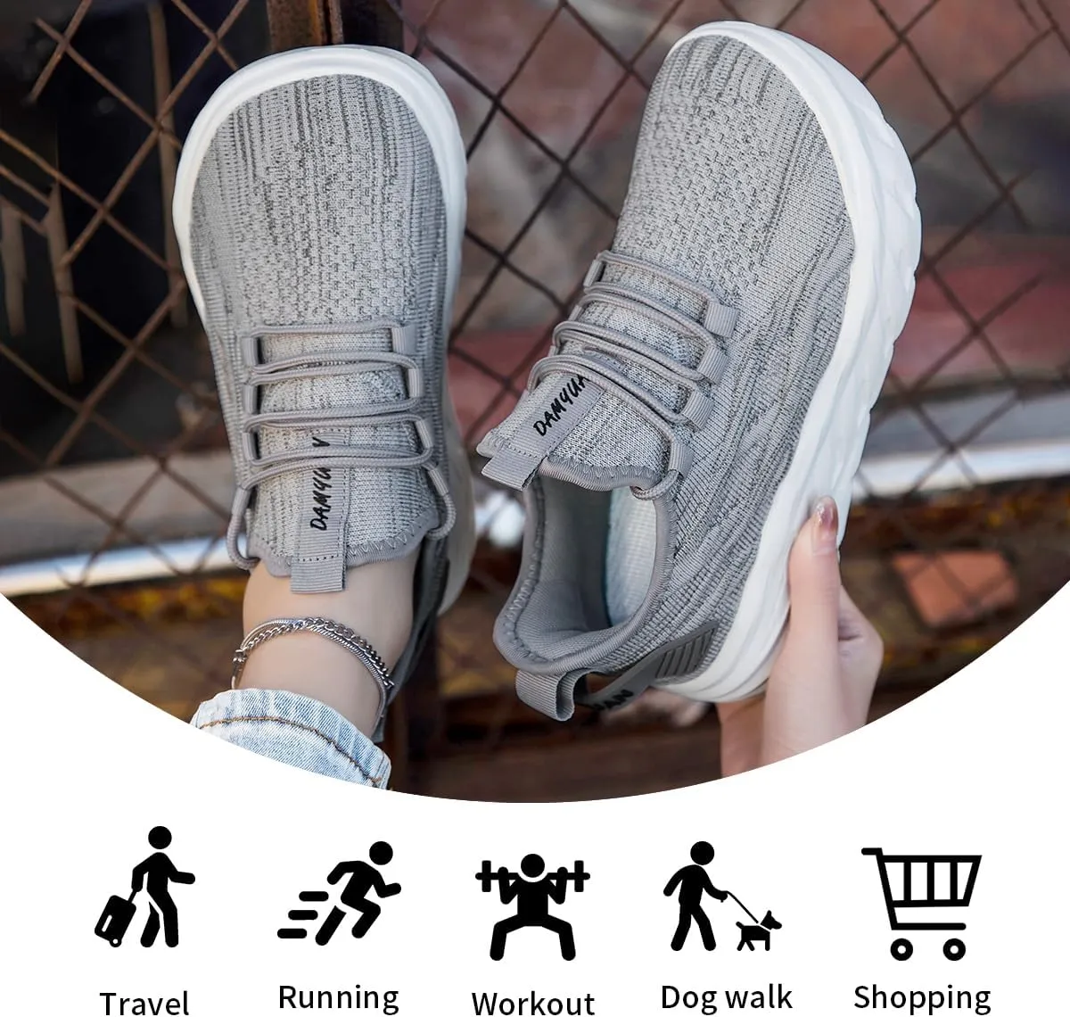 Womens Casual Walking Thick Sole Slip On Shoes Elevator Height Increase Sneaker for Women Comfort Breathable Fashion