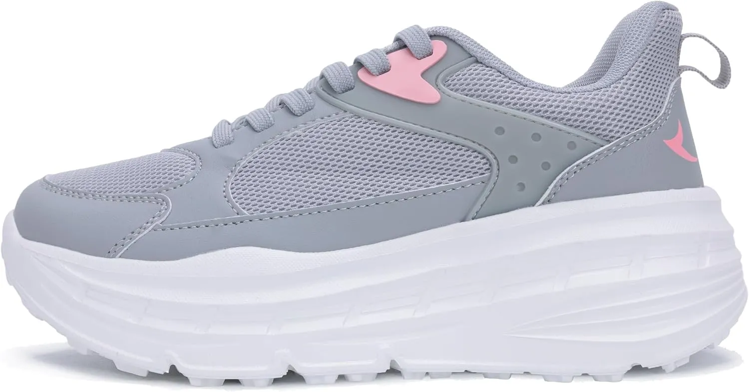 Women's Chunky Platform Sneakers LYNSS 1.0 Lightweight Walking Lace-up Memory Foam Comfortable Casual Sneakers
