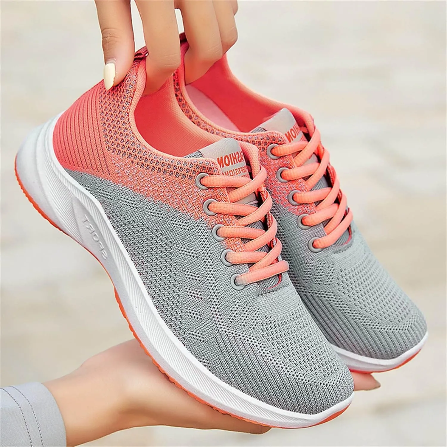 Women's Comfort Walking Shoes Slide Soles, Ultra Lightweight Stretch Cushion Shoe for Women Mesh Athletic Style