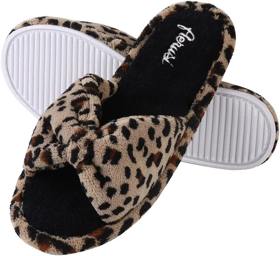womens Cozy Slide Leopard Design