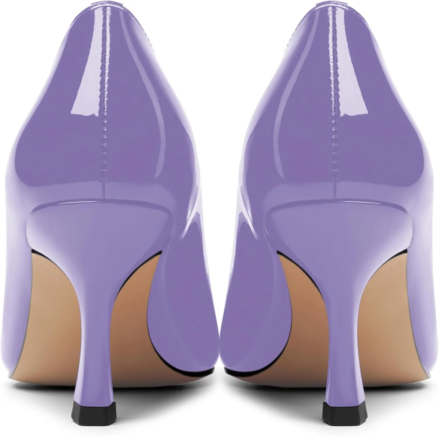 Womens Dress Pointed Toe Wedding Patent Slip On Spool High Heel Pumps Shoes 3 Inch