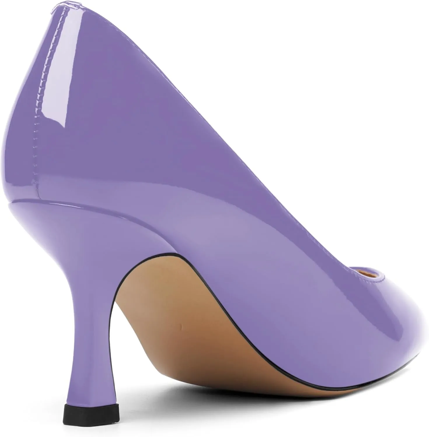 Womens Dress Pointed Toe Wedding Patent Slip On Spool High Heel Pumps Shoes 3 Inch