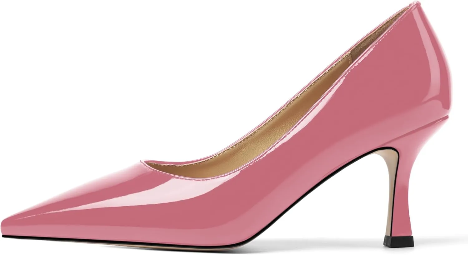 Womens Dress Pointed Toe Wedding Patent Slip On Spool High Heel Pumps Shoes 3 Inch