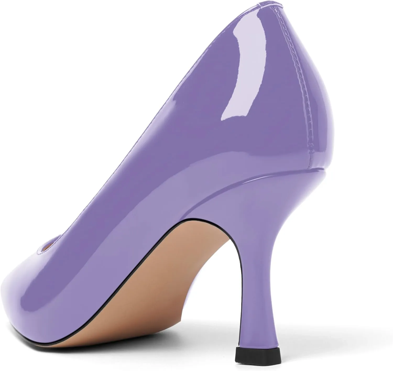 Womens Dress Pointed Toe Wedding Patent Slip On Spool High Heel Pumps Shoes 3 Inch