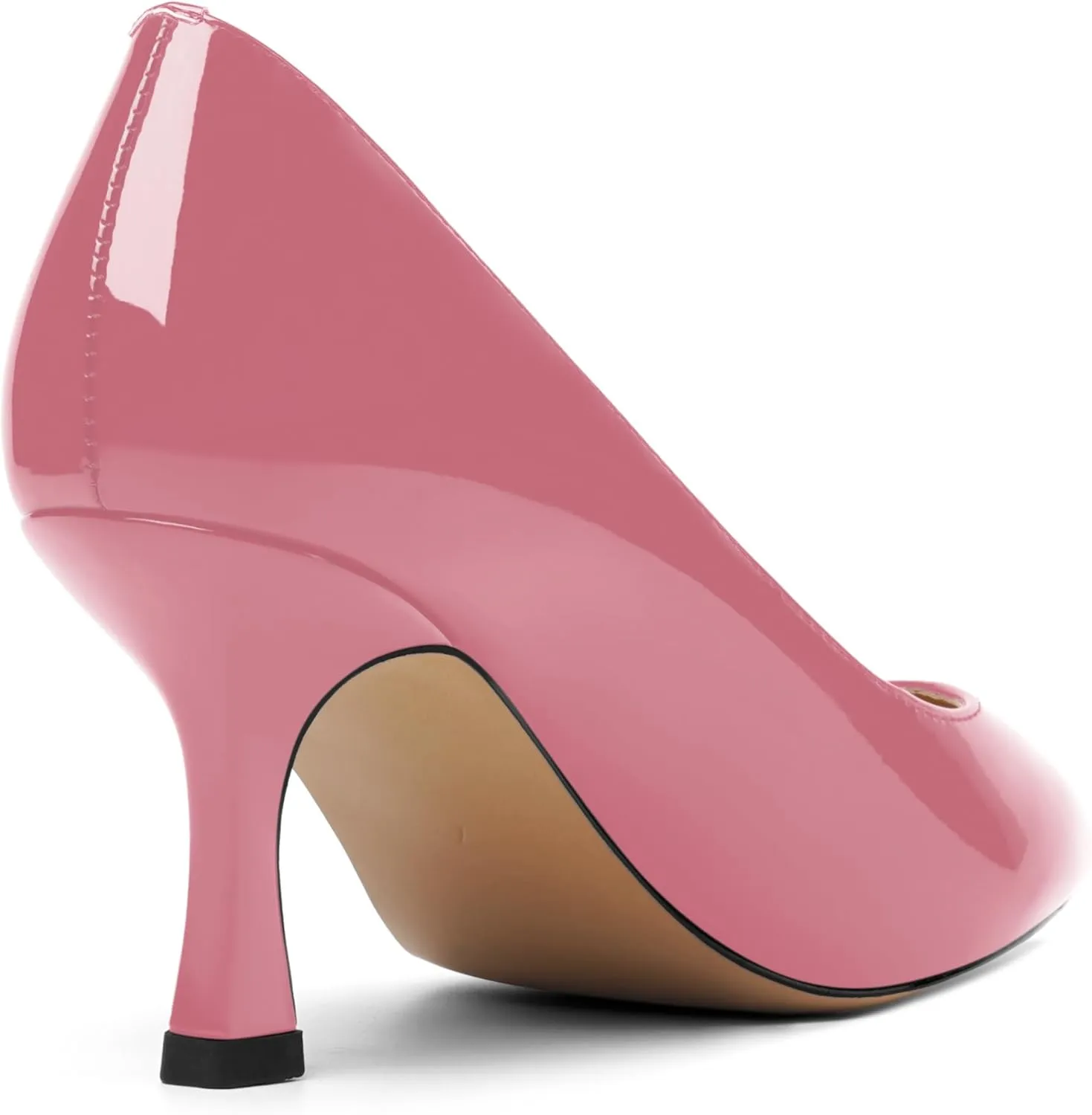 Womens Dress Pointed Toe Wedding Patent Slip On Spool High Heel Pumps Shoes 3 Inch