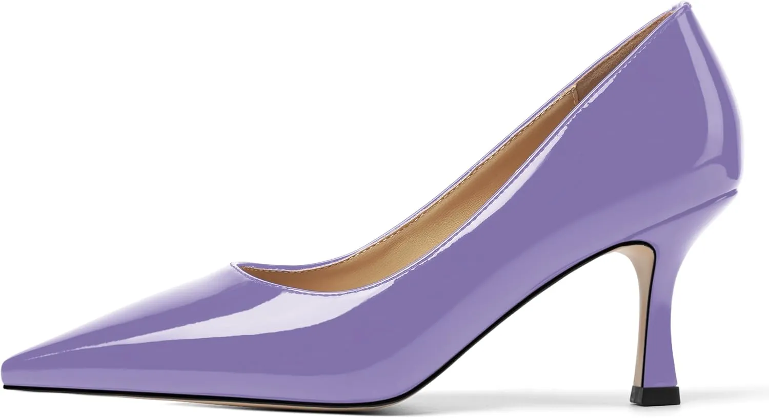 Womens Dress Pointed Toe Wedding Patent Slip On Spool High Heel Pumps Shoes 3 Inch