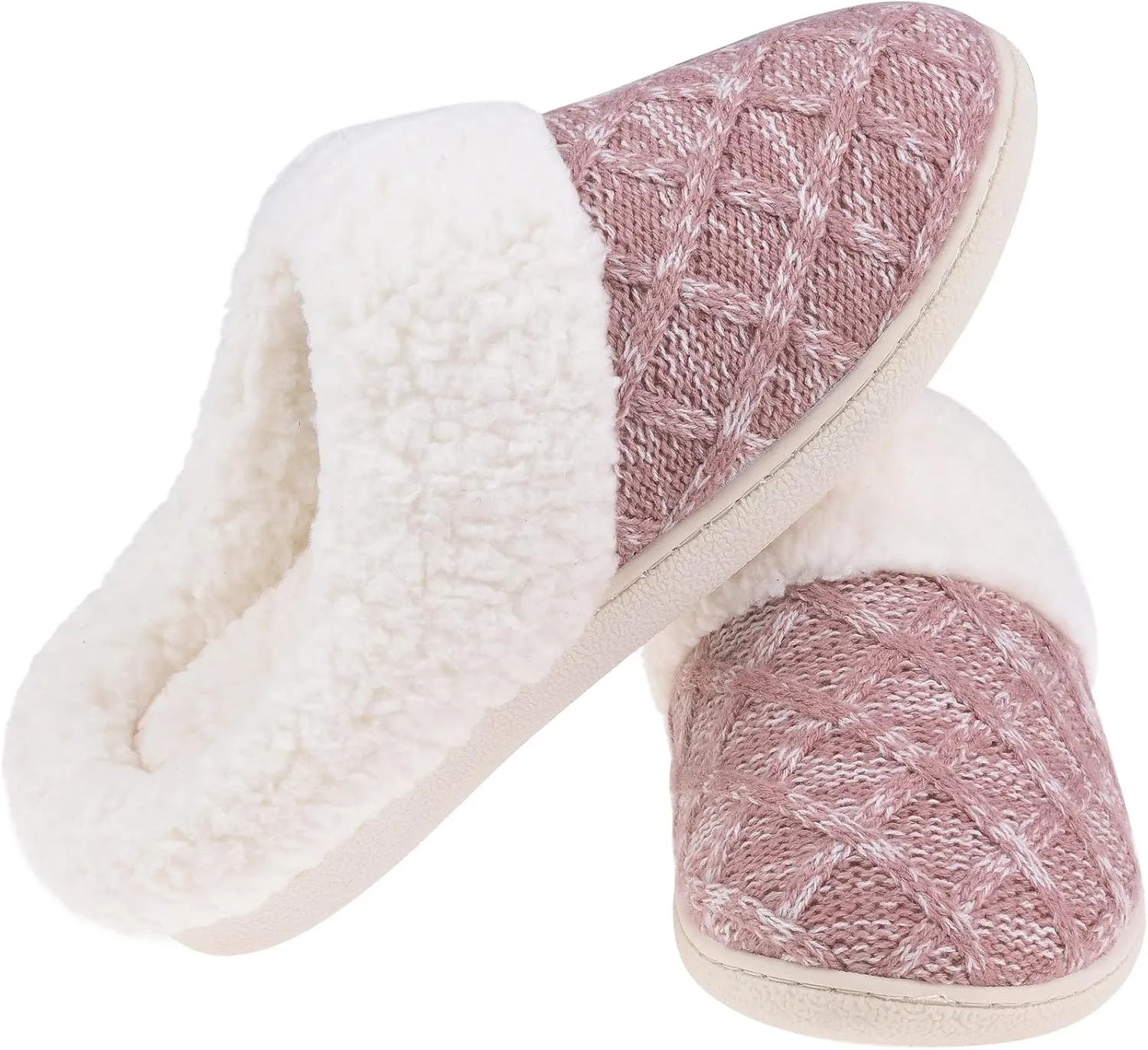 Women's House Slippers Memory Foam Fuzzy Slip on Slide Slippers Ladies Soft Bedroom Shoes for Indoor & Outdoor