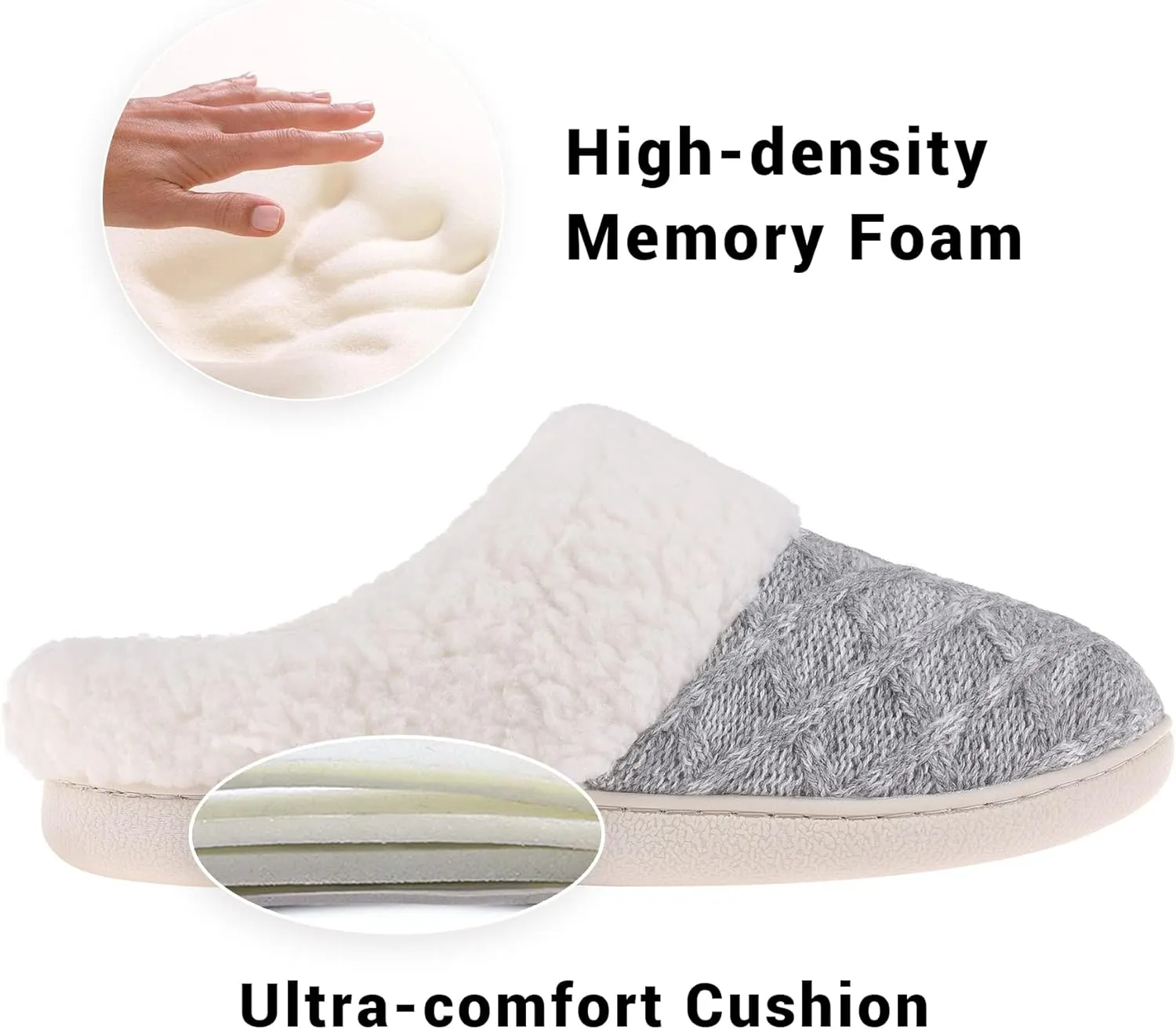 Women's House Slippers Memory Foam Fuzzy Slip on Slide Slippers Ladies Soft Bedroom Shoes for Indoor & Outdoor