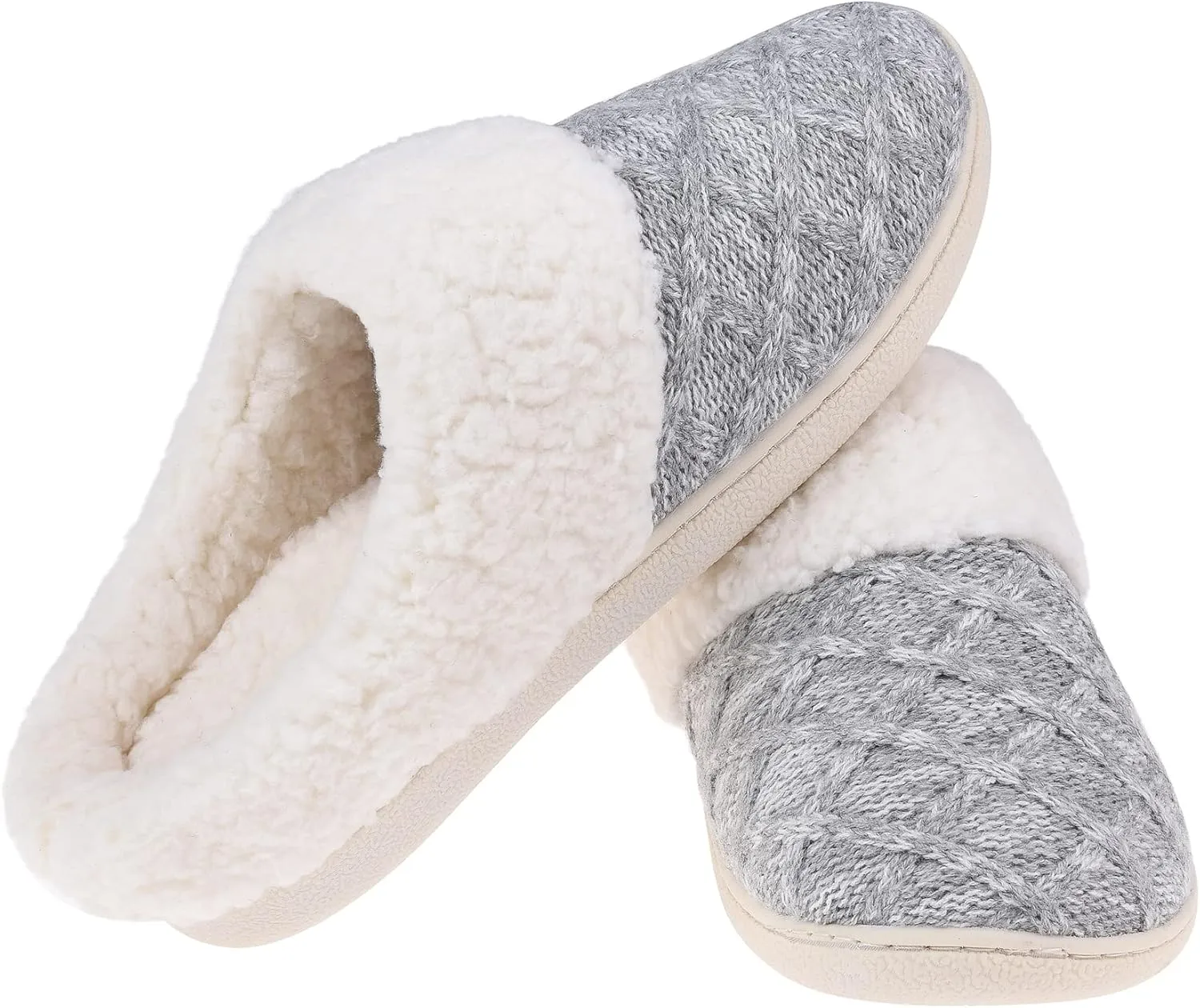 Women's House Slippers Memory Foam Fuzzy Slip on Slide Slippers Ladies Soft Bedroom Shoes for Indoor & Outdoor