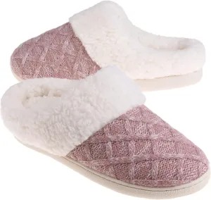 Women's House Slippers Memory Foam Fuzzy Slip on Slide Slippers Ladies Soft Bedroom Shoes for Indoor & Outdoor