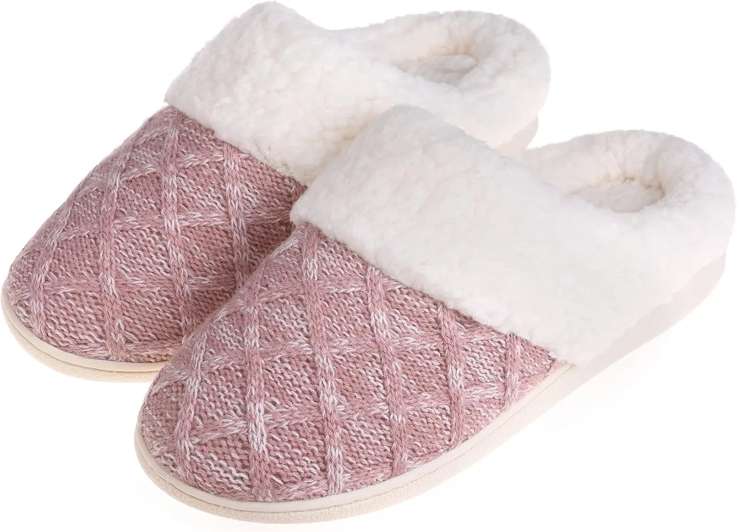 Women's House Slippers Memory Foam Fuzzy Slip on Slide Slippers Ladies Soft Bedroom Shoes for Indoor & Outdoor