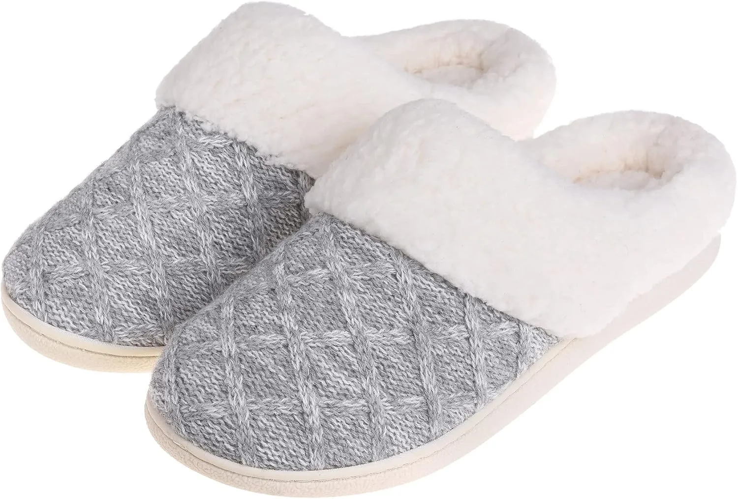 Women's House Slippers Memory Foam Fuzzy Slip on Slide Slippers Ladies Soft Bedroom Shoes for Indoor & Outdoor