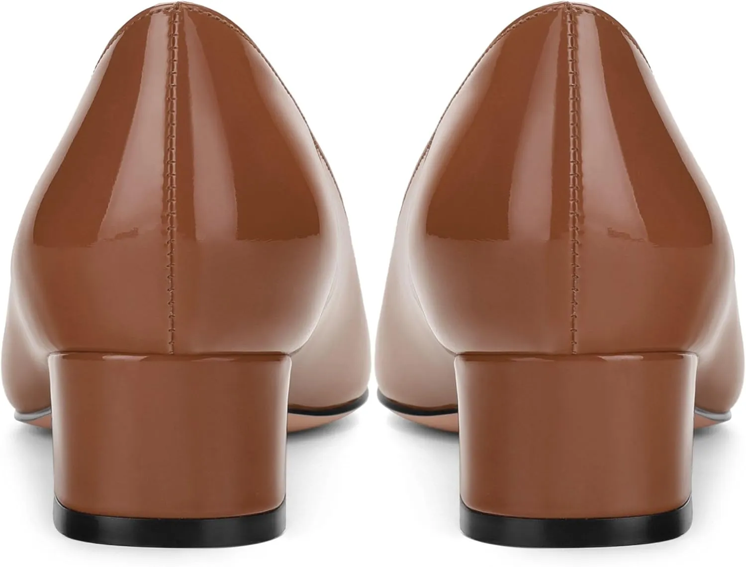 Womens Low Chunky Block Heels, Square Toe Patent Closed Toe Pumps Dress Party Wedding Shoes 1.5 Inch